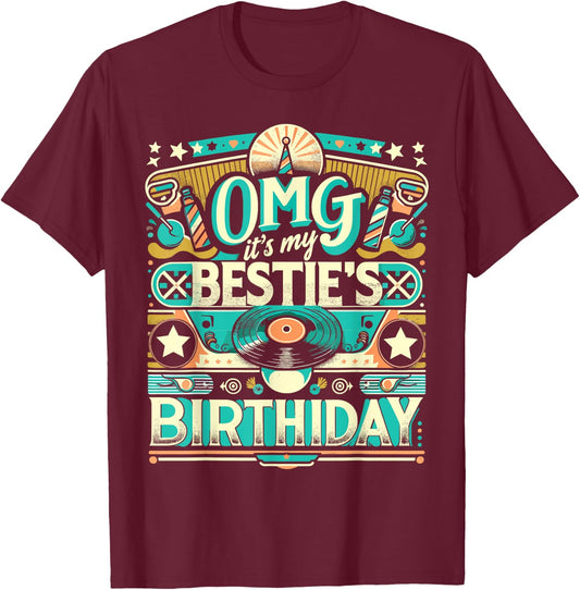 Birthday Party Besties's Birthday Besties Birthday Friend T-Shirt - T-Shirt | Maroon