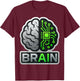 AI Brain Artificial Intelligence Engineer Specialist Coder T-Shirt - T-Shirt | Maroon