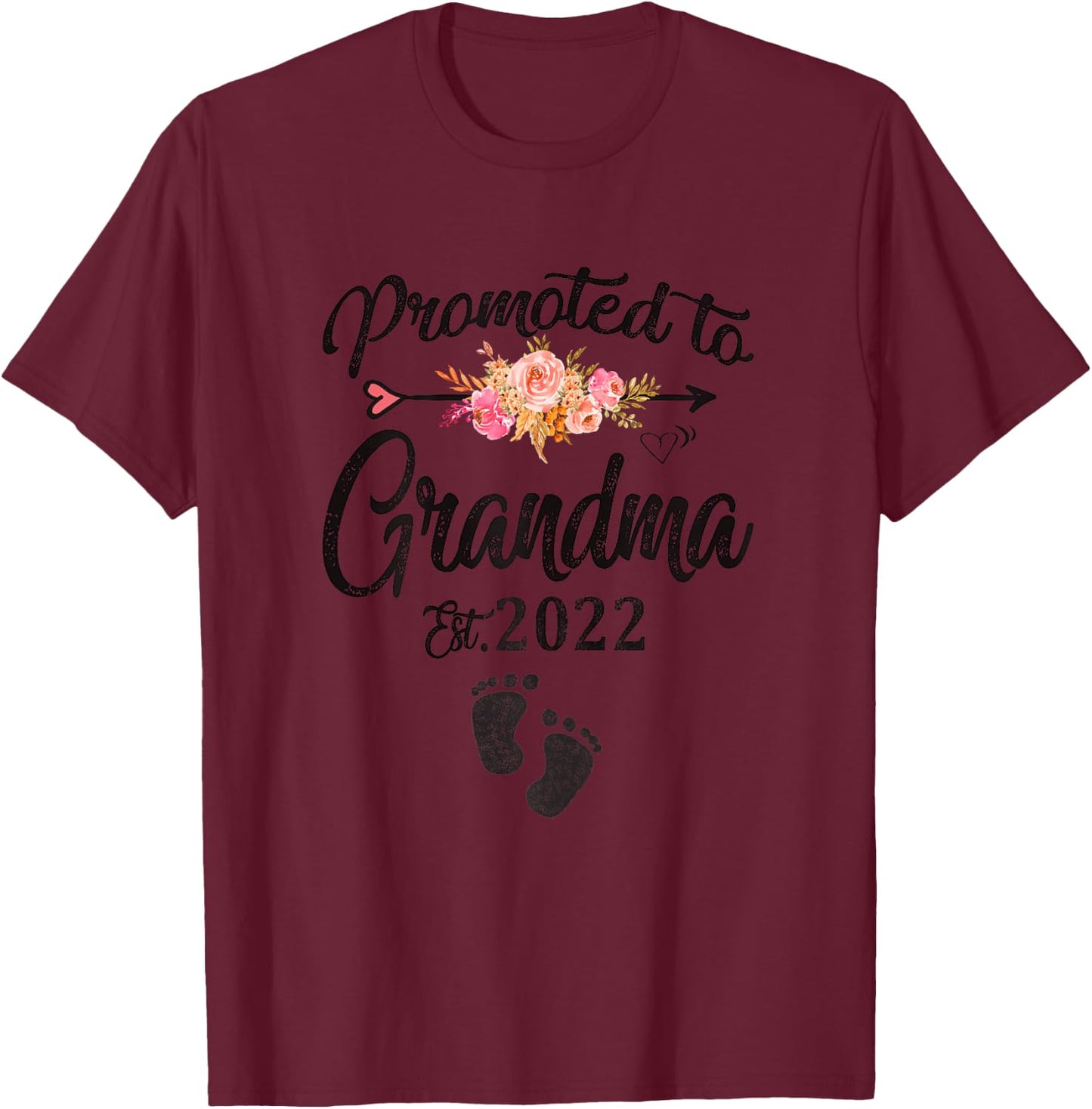 Promoted To Grandma 2022 First Time Grandma New Grandmother T-Shirt - T-Shirt | Maroon