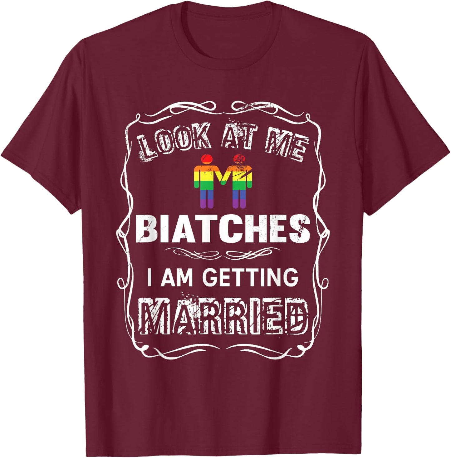 Hen Party LGBT Party Wedding Gay Pride T-Shirt - T-Shirt | Maroon