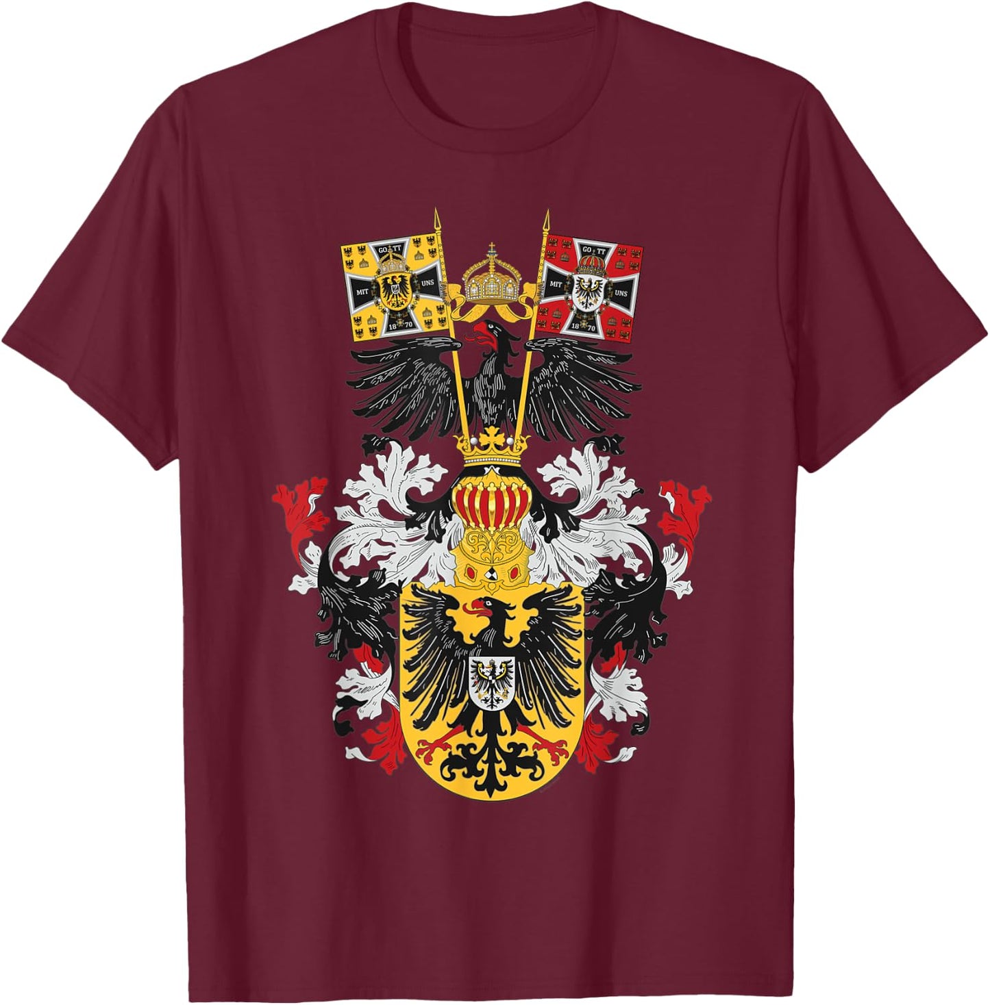 Holy Roman Empire Flag German Eagle Shirt Men Women T-Shirt - T-Shirt | Maroon