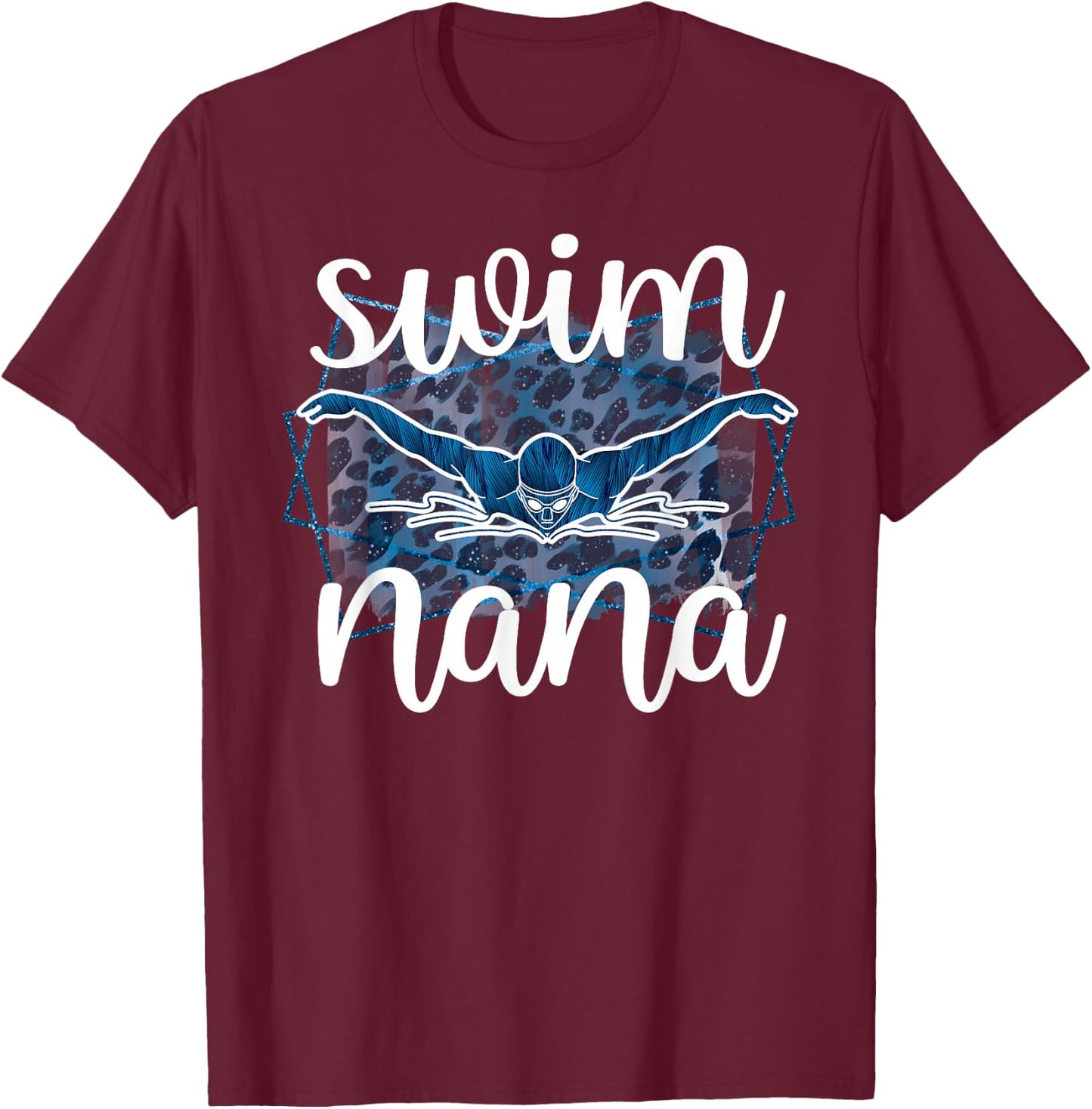 Proud Swim Nana Of A Swimmer Nana Grandma T-Shirt - T-Shirt | Maroon