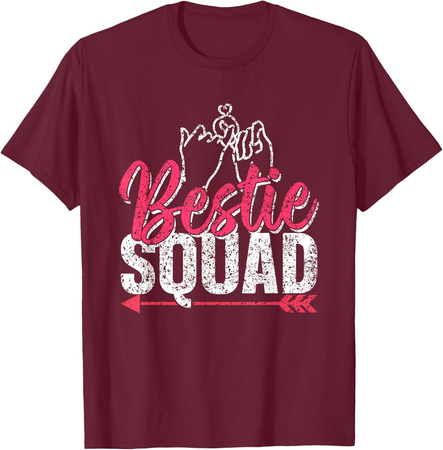 Bestie Squad Cute Best Friend Friendship Besties T-Shirt - T-Shirt | Maroon
