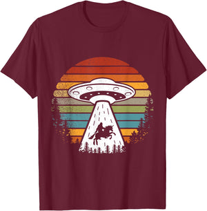 Bigfoot Alien Unicorn Sasquatch UFO T-Shirt - T-Shirt | Maroon