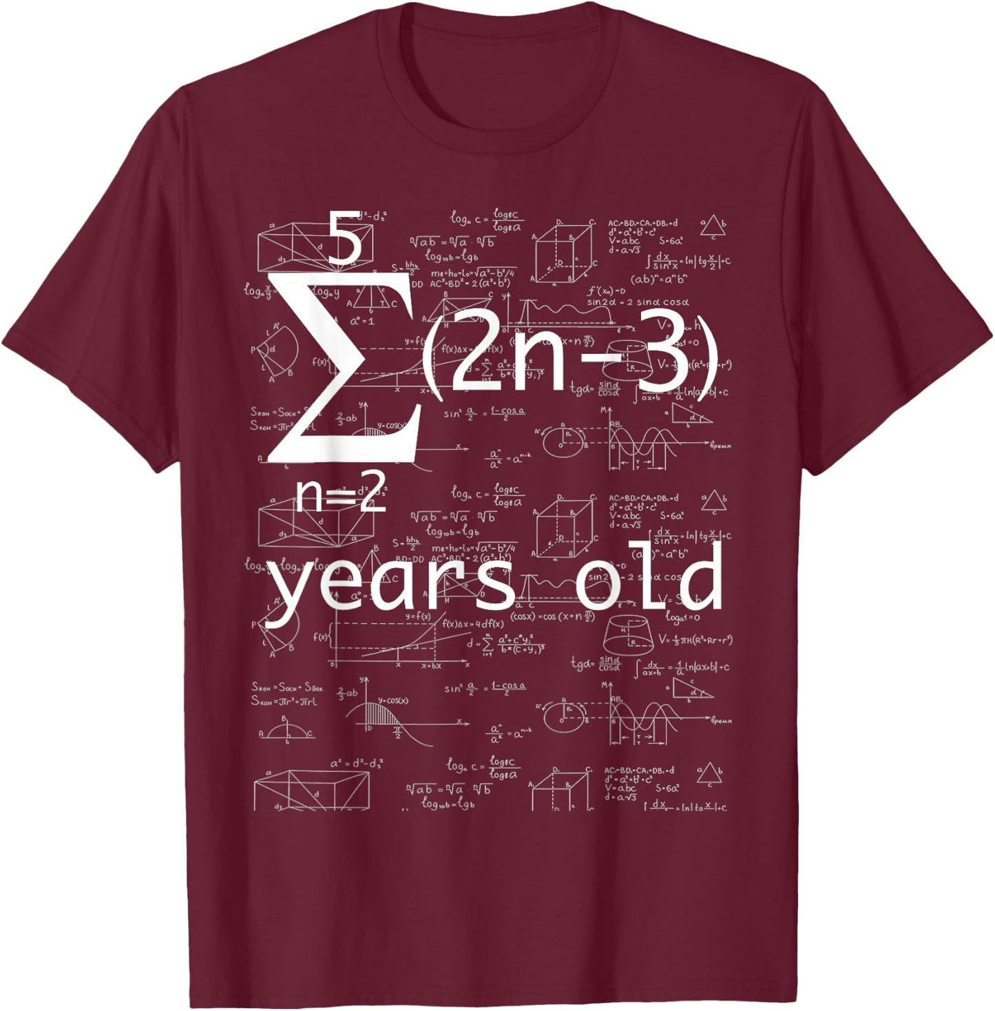 Funny Math Geek 16th Birthday, 16 Years Old Shirt Boys Girls T-Shirt - T-Shirt | Maroon
