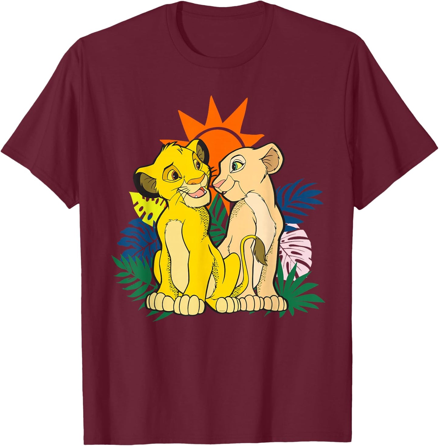 Disney The Lion King Young Simba and Nala T-Shirt - T-Shirt | Maroon