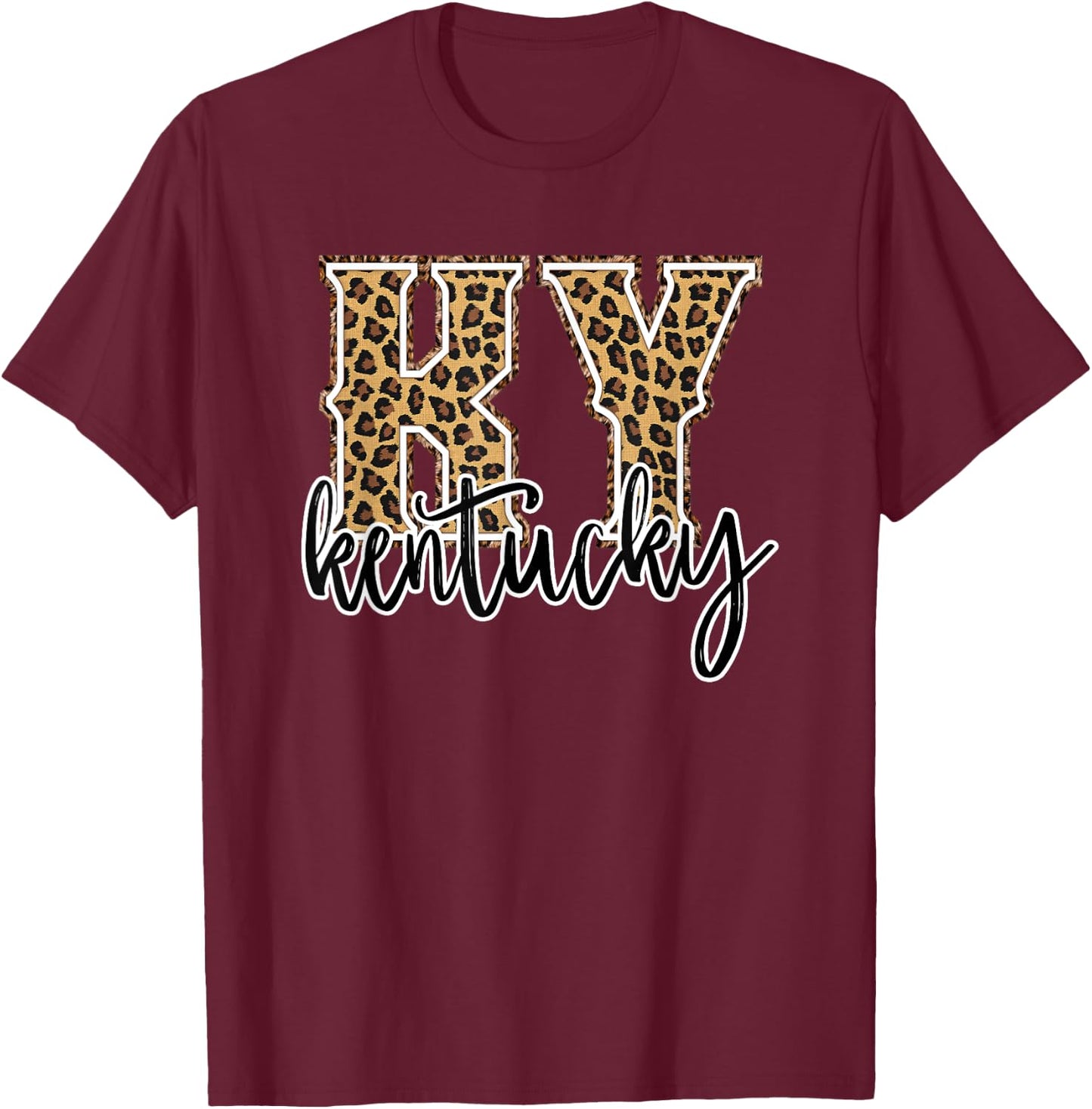 Kentucky State Women's Leopard The Bluegrass State Proud T-Shirt - T-Shirt | Maroon