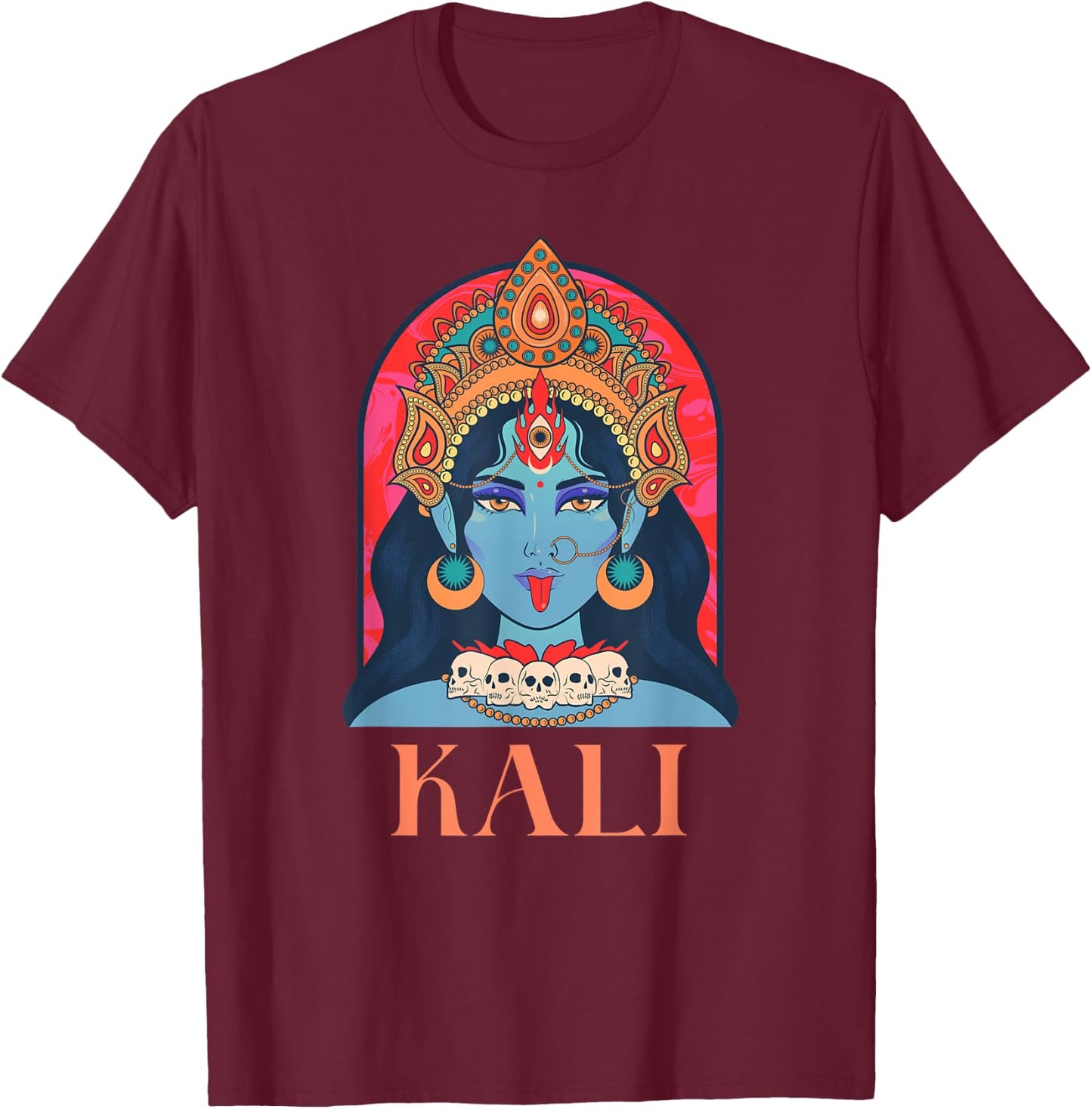 Kali Goddess Indian Deity, India Hindu Yoga T-Shirt - T-Shirt | Maroon