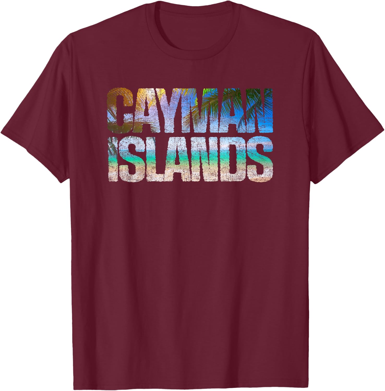 Retro Grand Cayman Islands Beach Vintage Vacation Souvenir T-Shirt - T-Shirt | Maroon