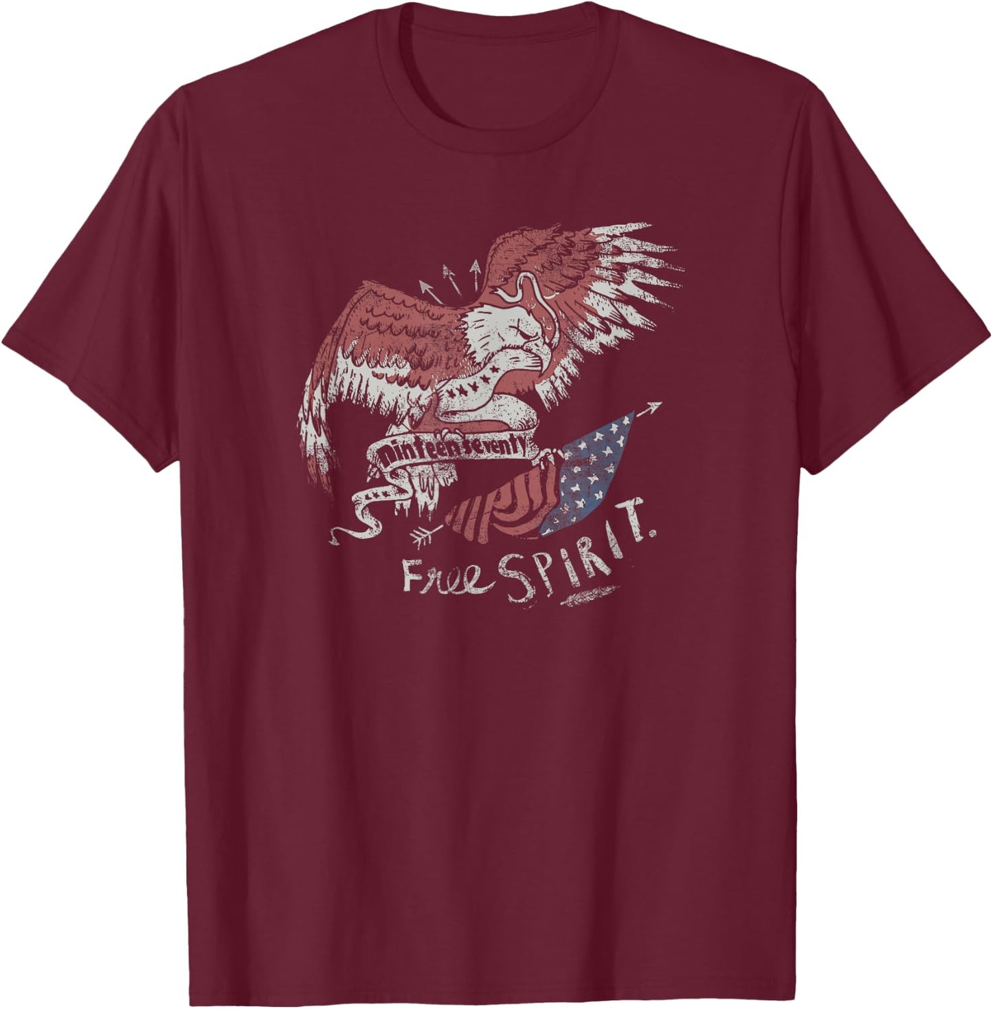 Trendy Vintage Free Spirit American Eagle T-Shirt - T-Shirt | Maroon