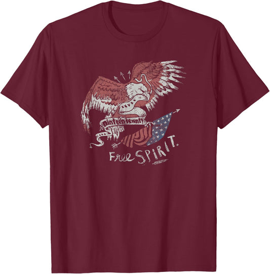 Trendy Vintage Free Spirit American Eagle T-Shirt - T-Shirt | Maroon