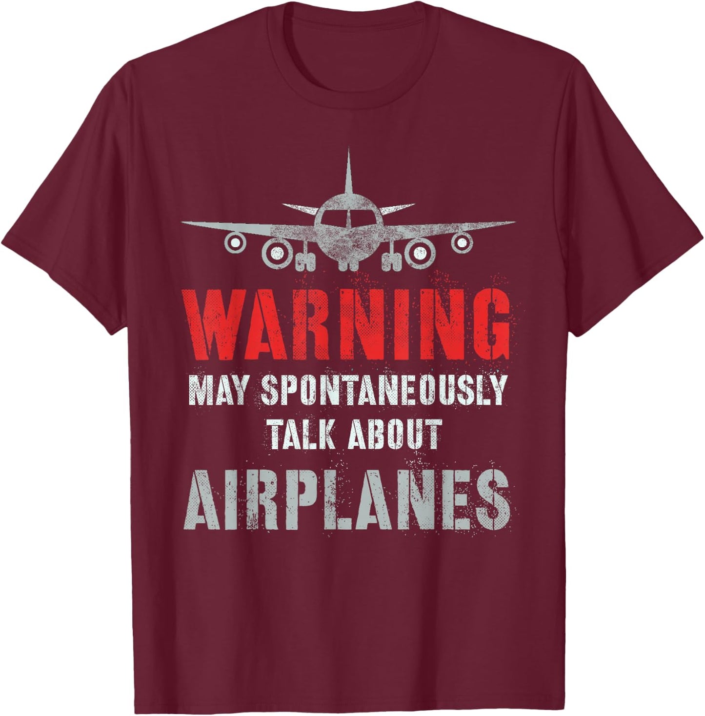 Vintage I May Spontaneously TALK ABOUT AIRPLANES Fly Model T-Shirt - T-Shirt | Maroon