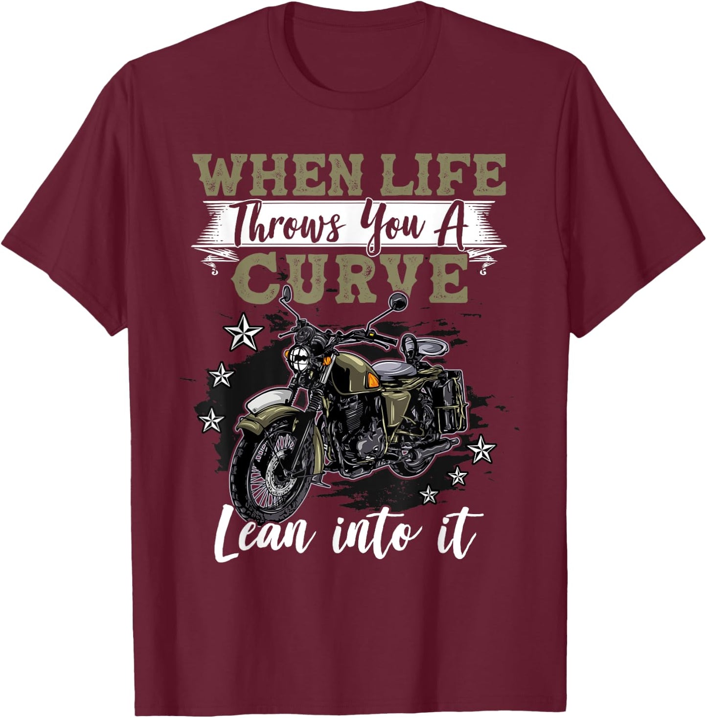 Funny Motorcycle Lover Graphic Biker Men Motorbike Rider T-Shirt - T-Shirt | Maroon