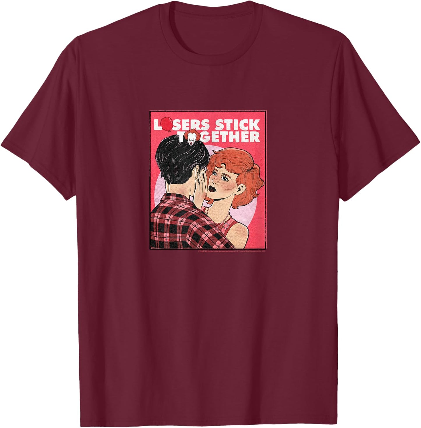 IT: Chapter 2 Losers Stick Together Valentine Horror Movie T-Shirt - T-Shirt | Maroon