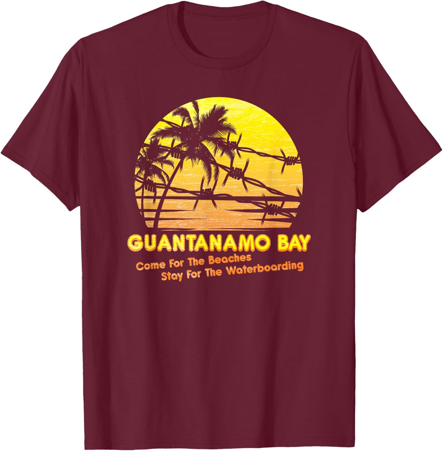 MEDALS OF AMERICA EST. 1976 GUANTANAMO BAY - Men's Black Classic Fit Short Sleeve - Small T-Shirt - T-Shirt | Maroon