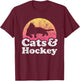 Cats and Hockey Men's or Women's Cat and Hockey T-Shirt - T-Shirt | Maroon