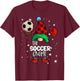 Soccer Gnome Red Buffalo Plaid Matching Family Christmas T-Shirt - T-Shirt | Maroon