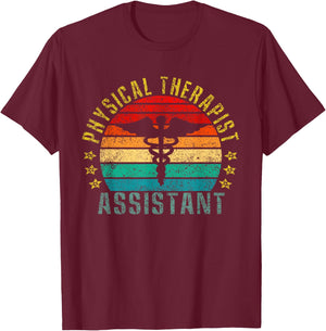 Physical Therapist Assistant Funny Retro T-Shirt - T-Shirt | Maroon
