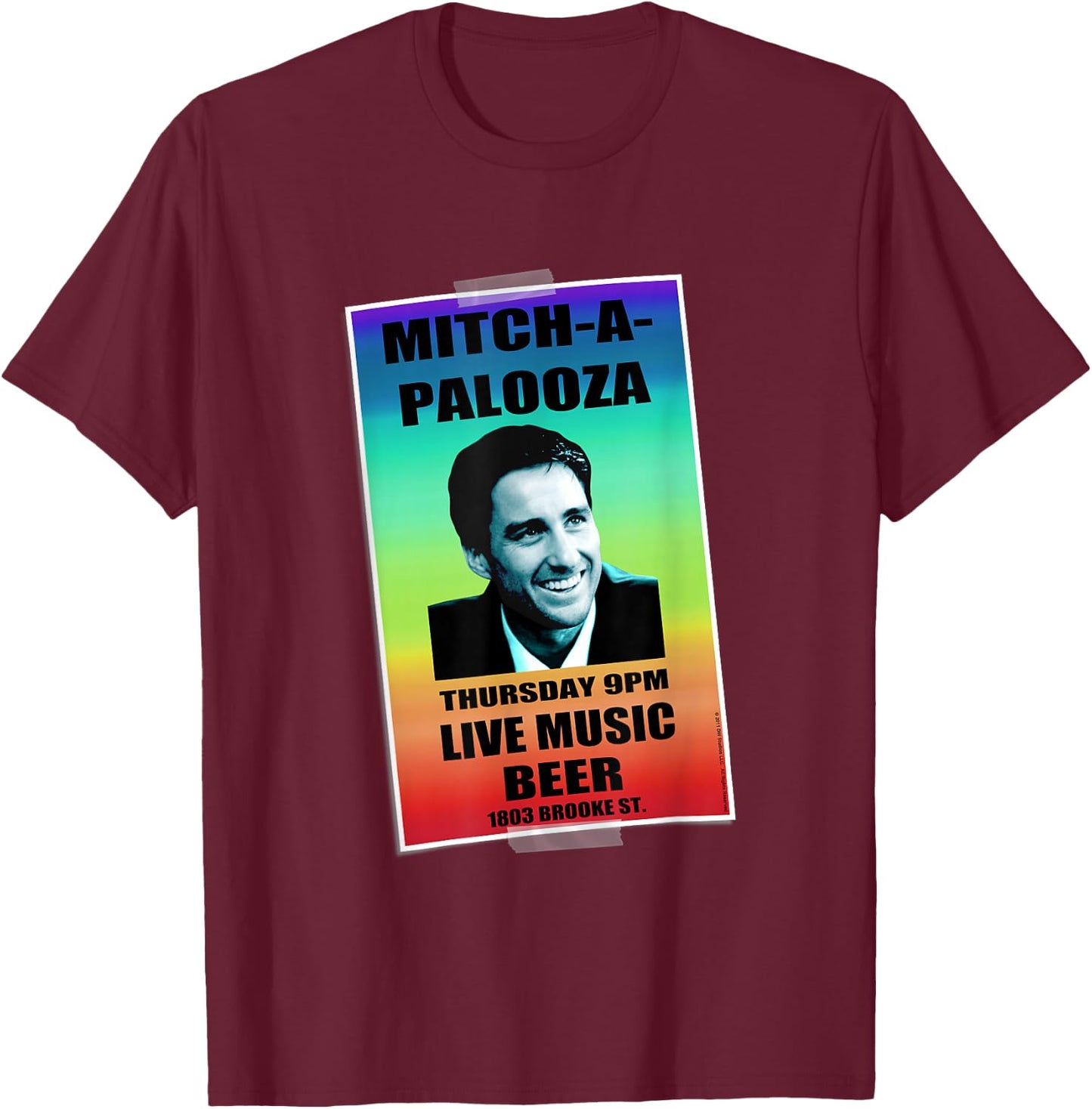 Old School Rainbow Mitchapalooza T-Shirt - T-Shirt | Maroon