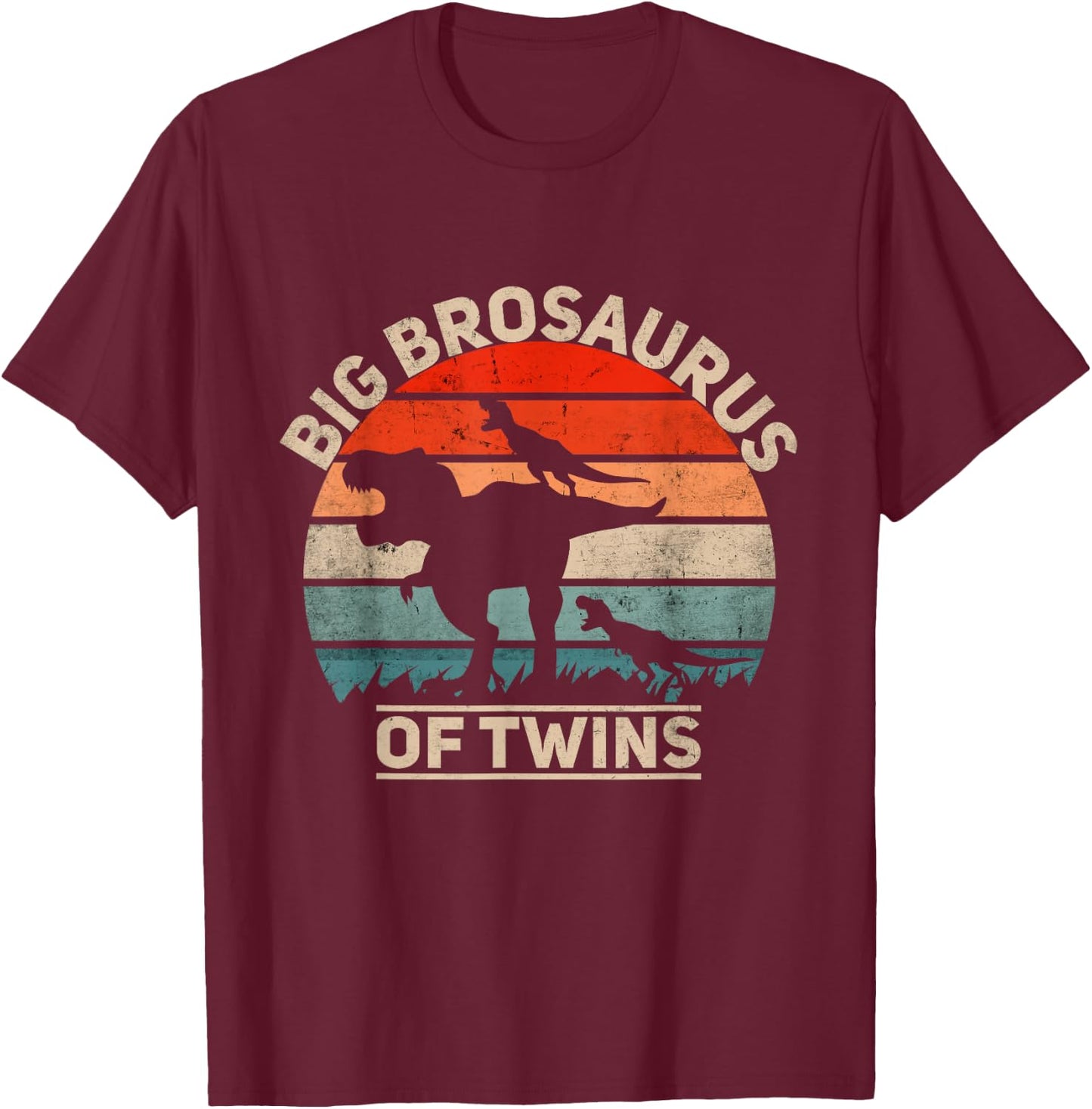 Big Brother of Twins Pregnancy Announcement T-Shirt - T-Shirt | Maroon
