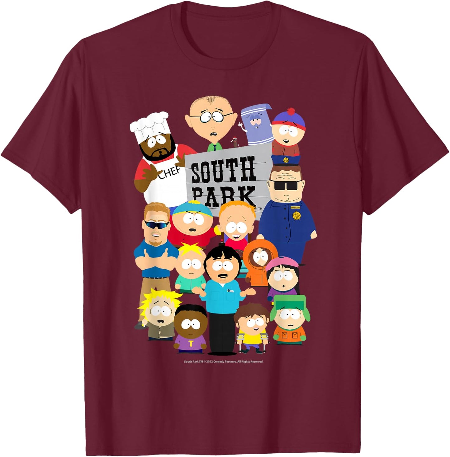 South Park Cast T-Shirt - T-Shirt | Maroon