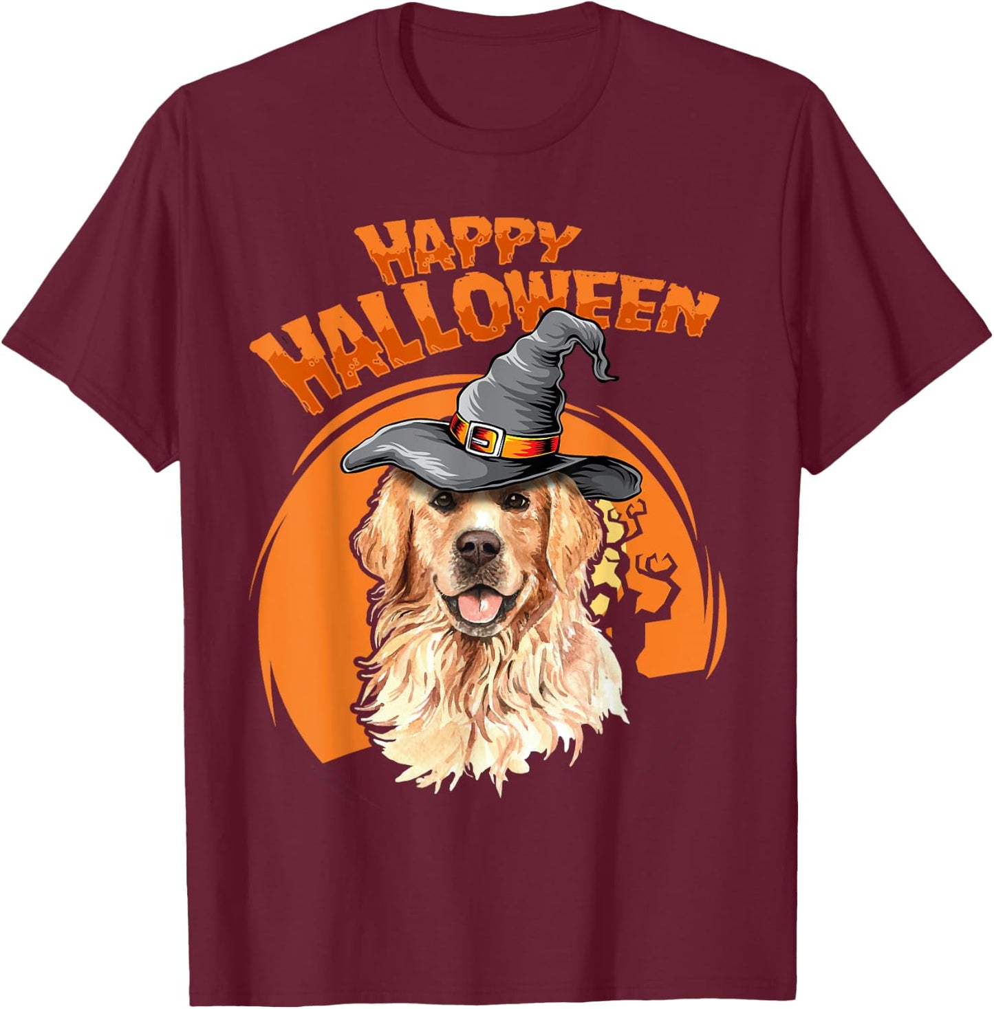 Golden Retriever Costumes For Halloween Dog Halloweenie Men Women Kids T-Shirt - T-Shirt | Maroon