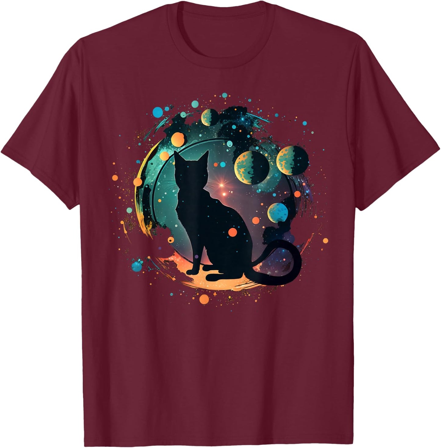 Astronaut Cat or Funny Space Cat on Galaxy Cat Women Kids T-Shirt - T-Shirt | Maroon
