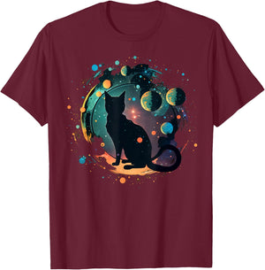 Astronaut Cat or Funny Space Cat on Galaxy Cat Women Kids T-Shirt - T-Shirt | Maroon