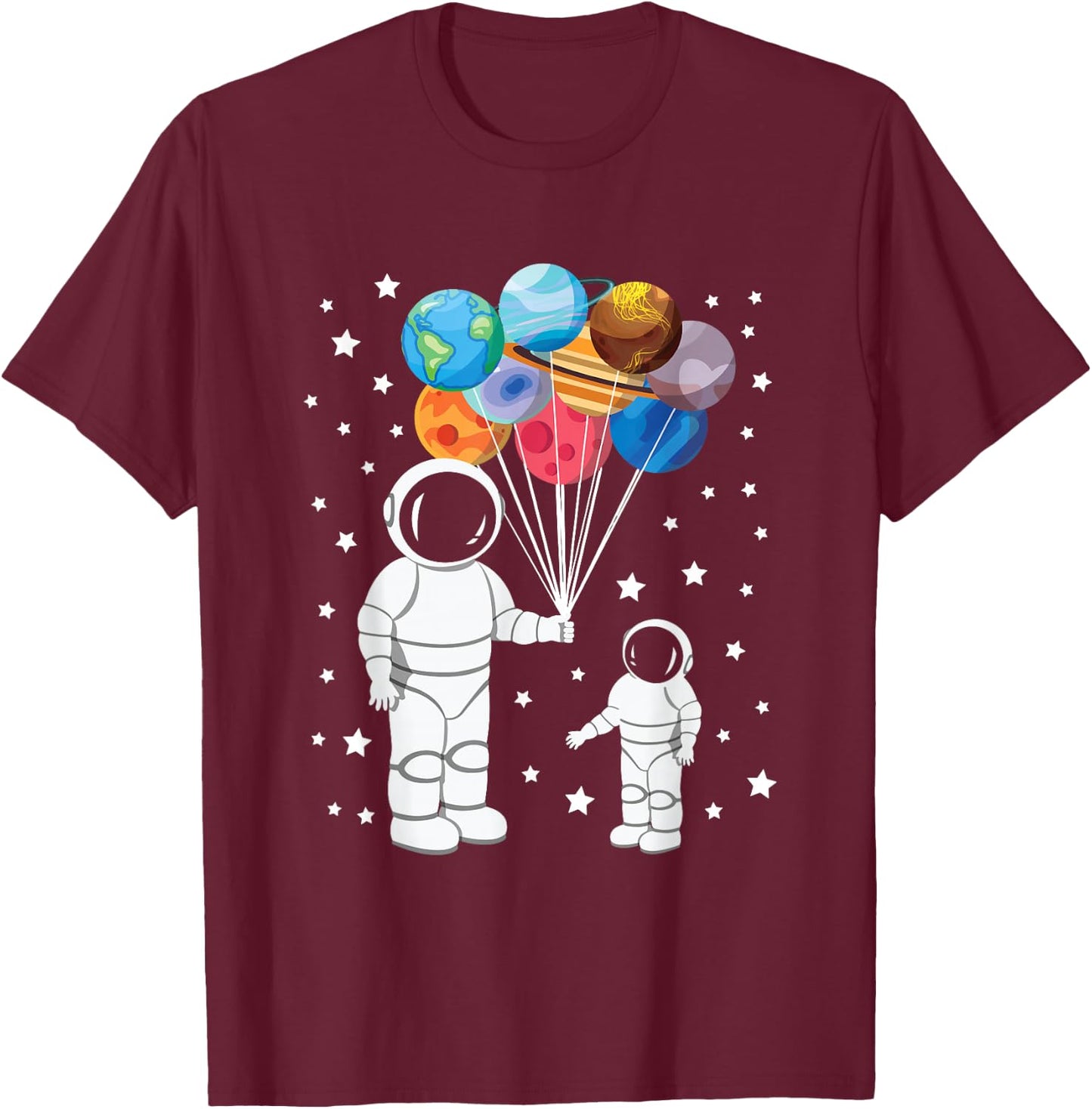 Astronaut Spaceman Funny Space Dwarf Solar System Astronomy T-Shirt - T-Shirt | Maroon