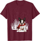 Boston Terrier In The Snow Merry Christmas Winter Gift T-Shirt - T-Shirt | Maroon