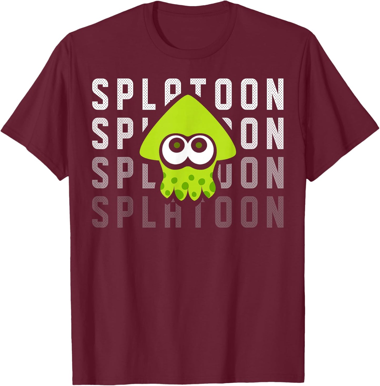 Nintendo Splatoon Gradient Green Squid Graphic T-Shirt - T-Shirt | Maroon