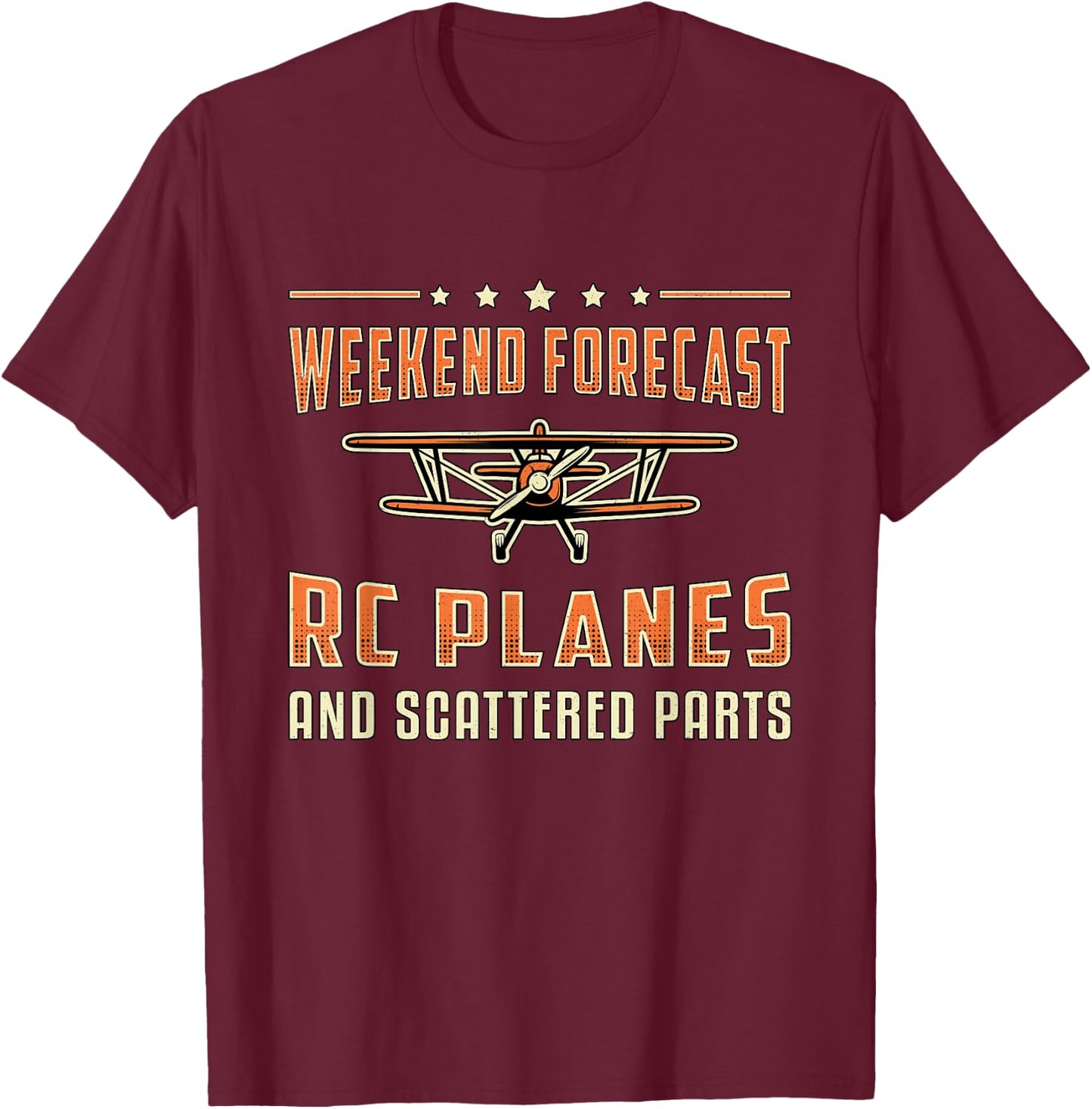 Weekend Forecast RC Planes RC Model Airplane Pilot RC Plane T-Shirt - T-Shirt | Maroon