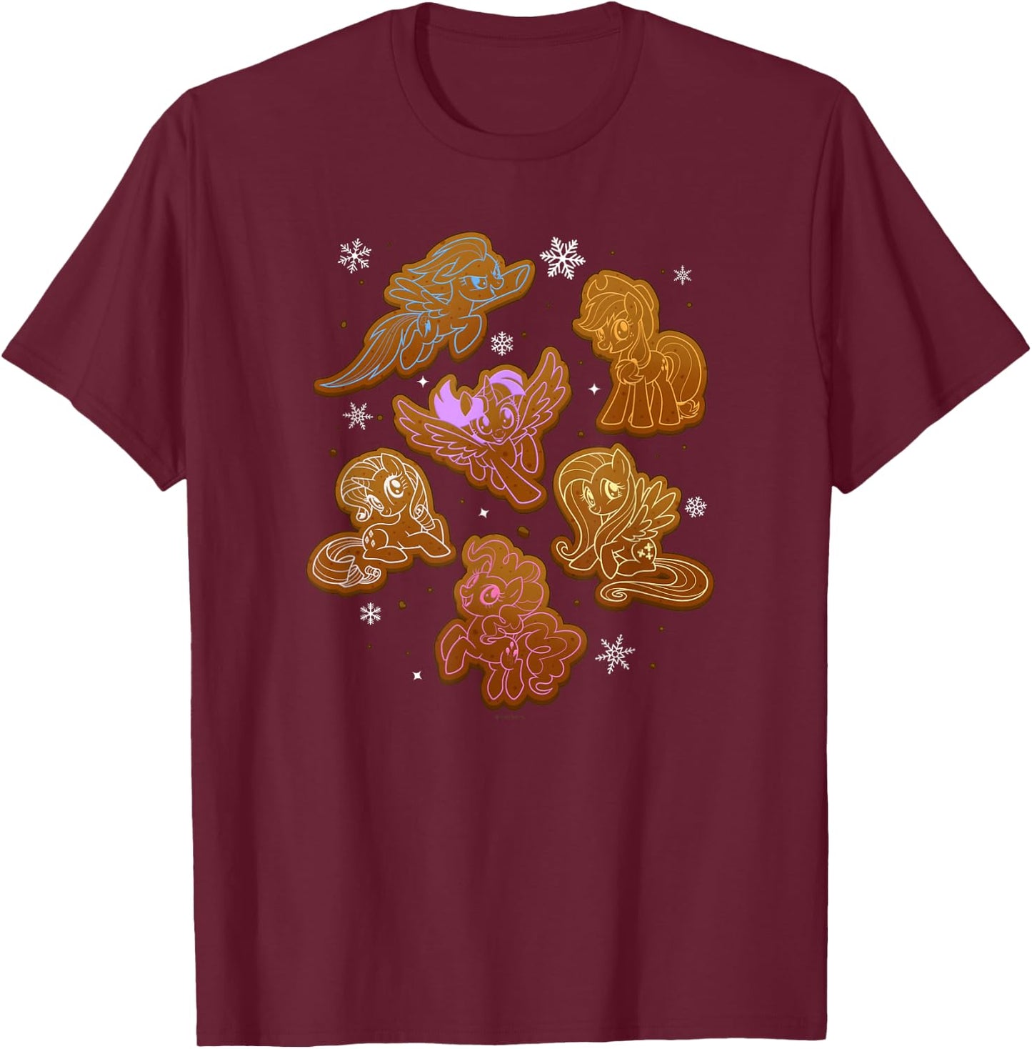 My Little Pony Christmas Gingerbread Cookies Ponies T-Shirt - T-Shirt | Maroon