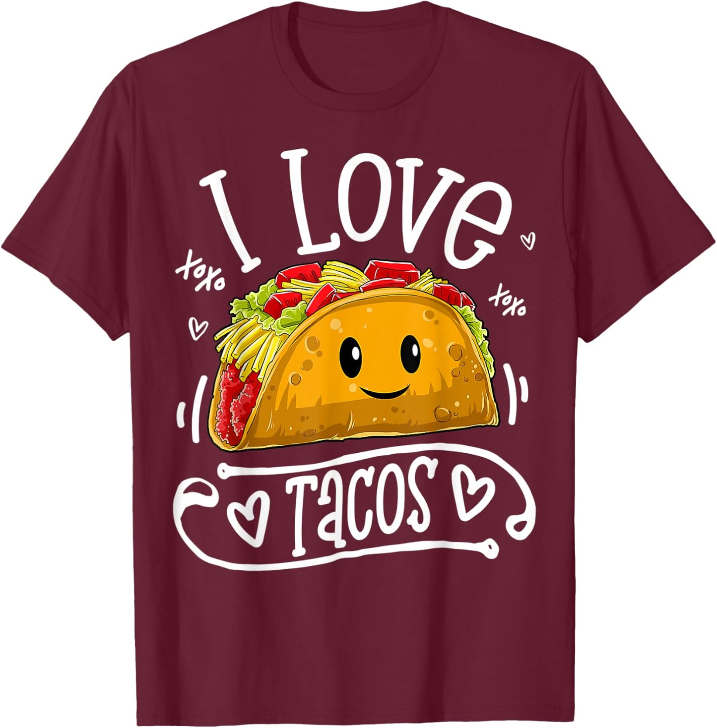 I Love Tacos T shirt Women Men Kids Boys Taco Cinco De Mayo T-Shirt - T-Shirt | Maroon
