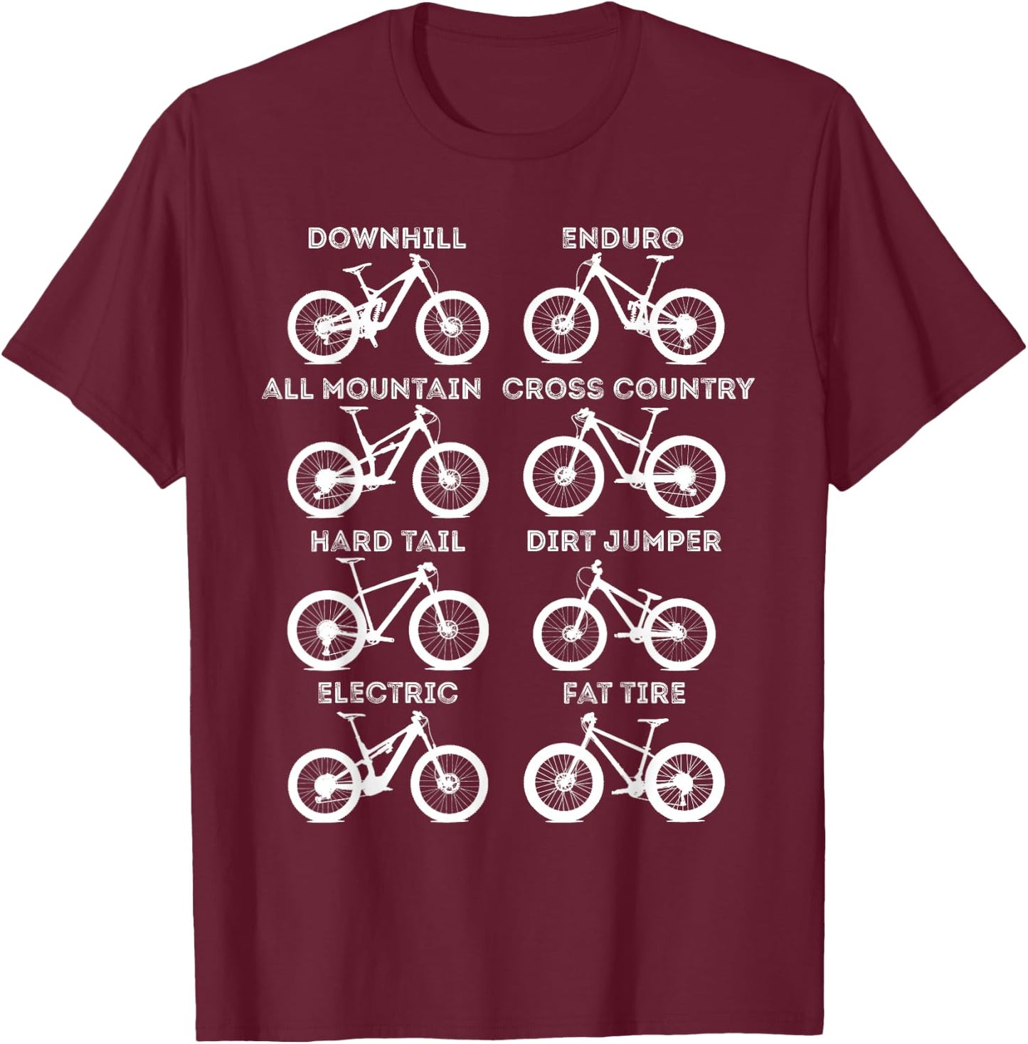 MTB Mountain Bike Biking Enthusiast Biker Bicycling Clothing T-Shirt - T-Shirt | Maroon