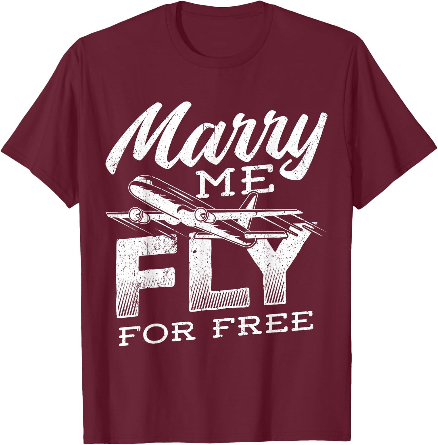 Marry Mich, Fly Free - Airplane Captain T-Shirt - T-Shirt | Maroon