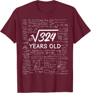 18 Birthday Boy Men Son Him Girl Funny Math 18th Birthday T-Shirt - T-Shirt | Maroon