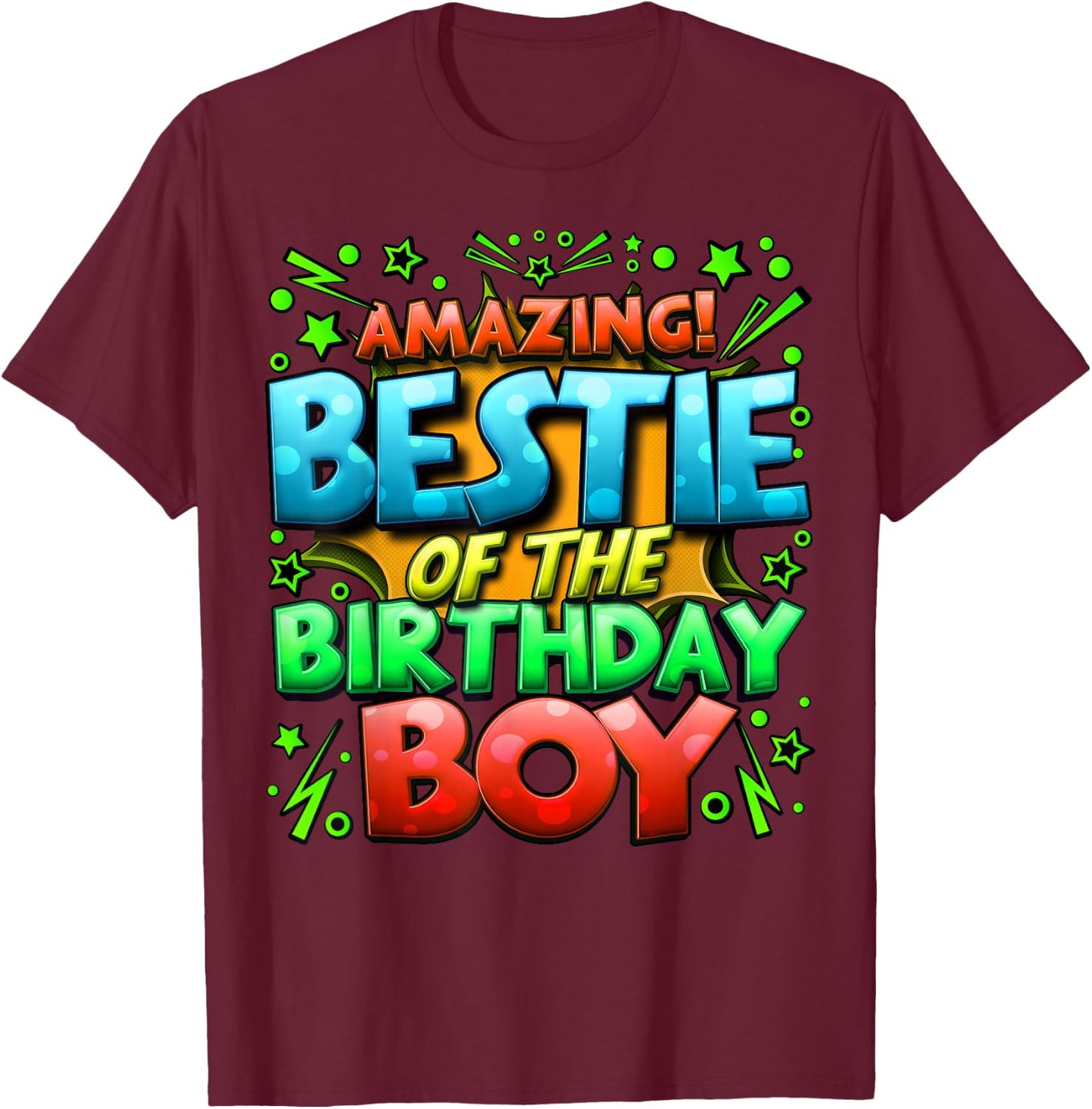 Best Friend of the Birthday Boy Matching Family Bestie T-Shirt - T-Shirt | Maroon