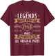 Legends Born in 1968 56th Birthday 57 Years Old Bday Men T-Shirt - T-Shirt | Maroon