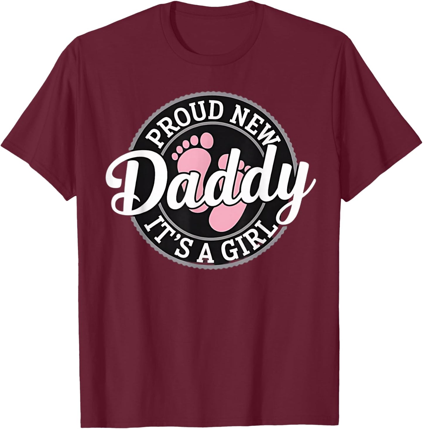 New Dad Est. 2026 Father 2026 Girl Boy Dad 2026 Baby Daddy T-Shirt - T-Shirt | Maroon