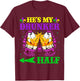 He's My Drunker Half Shirt Mardi Gras Couples Shirt Drinking T-Shirt - T-Shirt | Maroon