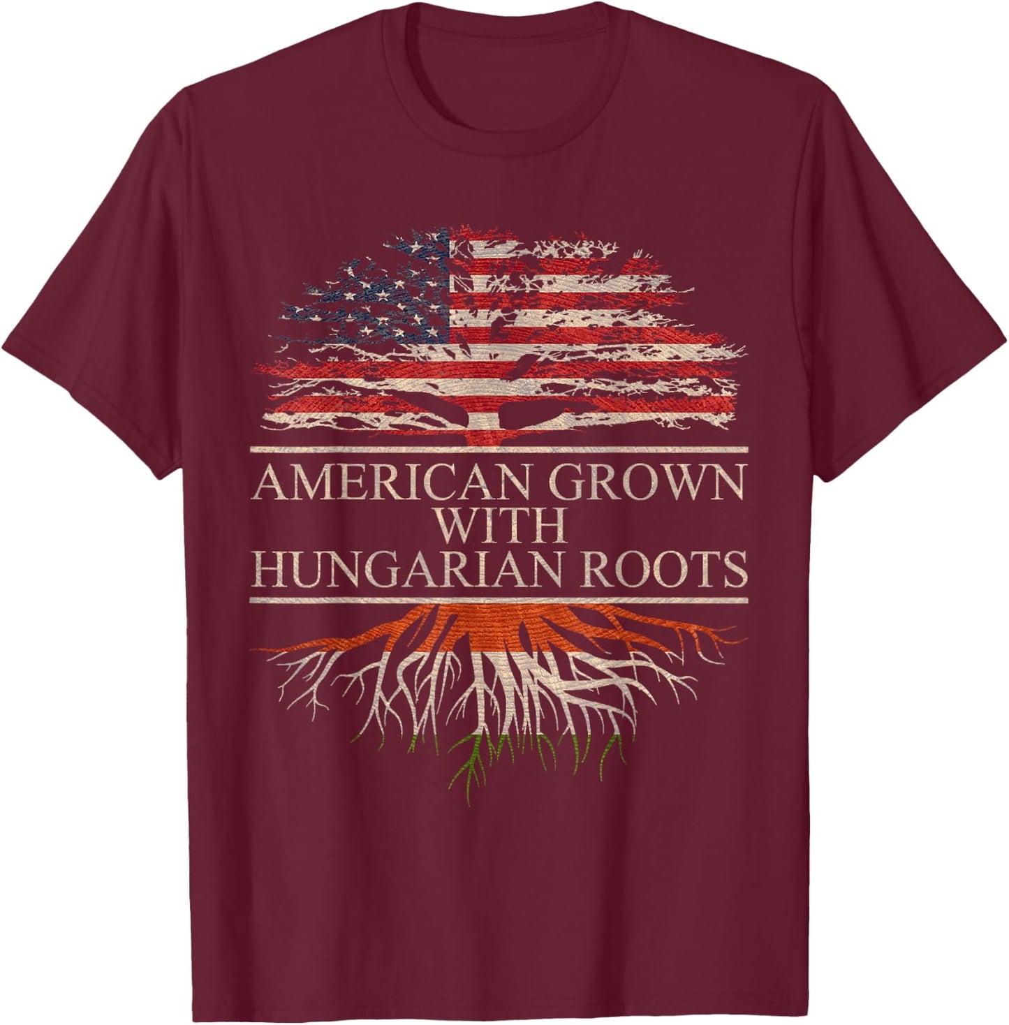 American grown with Hungarian Roots Vintage T-Shirt - T-Shirt | Maroon