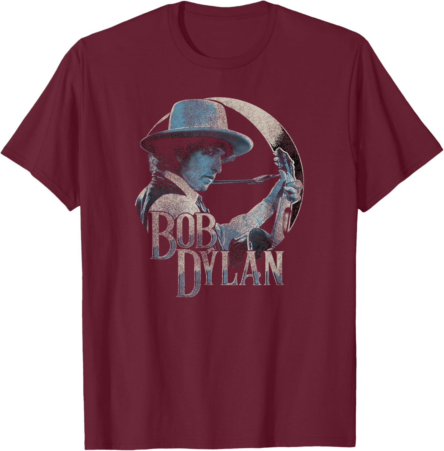 Bob Dylan - Guitar 1975 T-Shirt - T-Shirt | Maroon