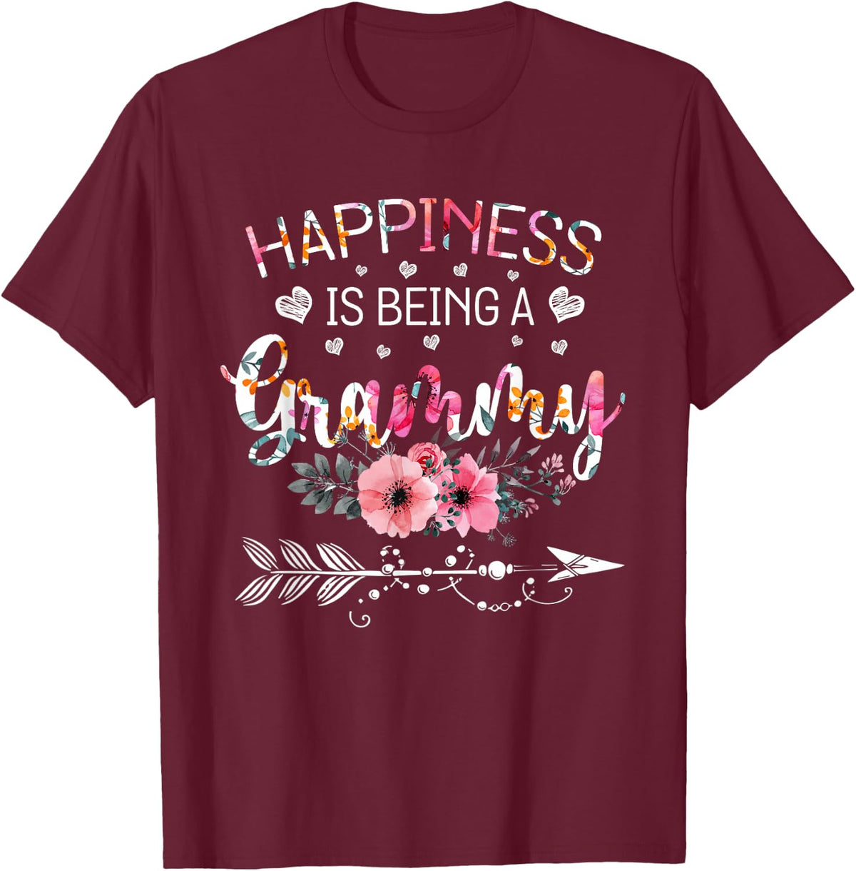 Happiness is being a Grammy Announcement Mothers Day T-Shirt - T-Shirt | Maroon