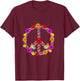 Outdoor Flower Peace Sign Pajamas Symbol for Kids T-Shirt - T-Shirt | Maroon