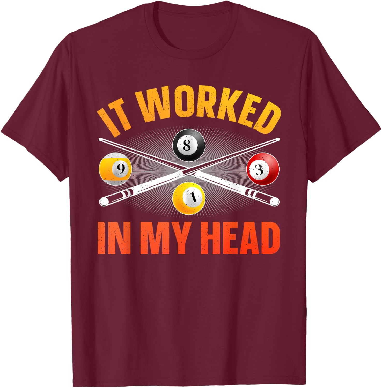 Funny Pool Design Women Billiards Lover Pool Player T-Shirt - T-Shirt | Maroon