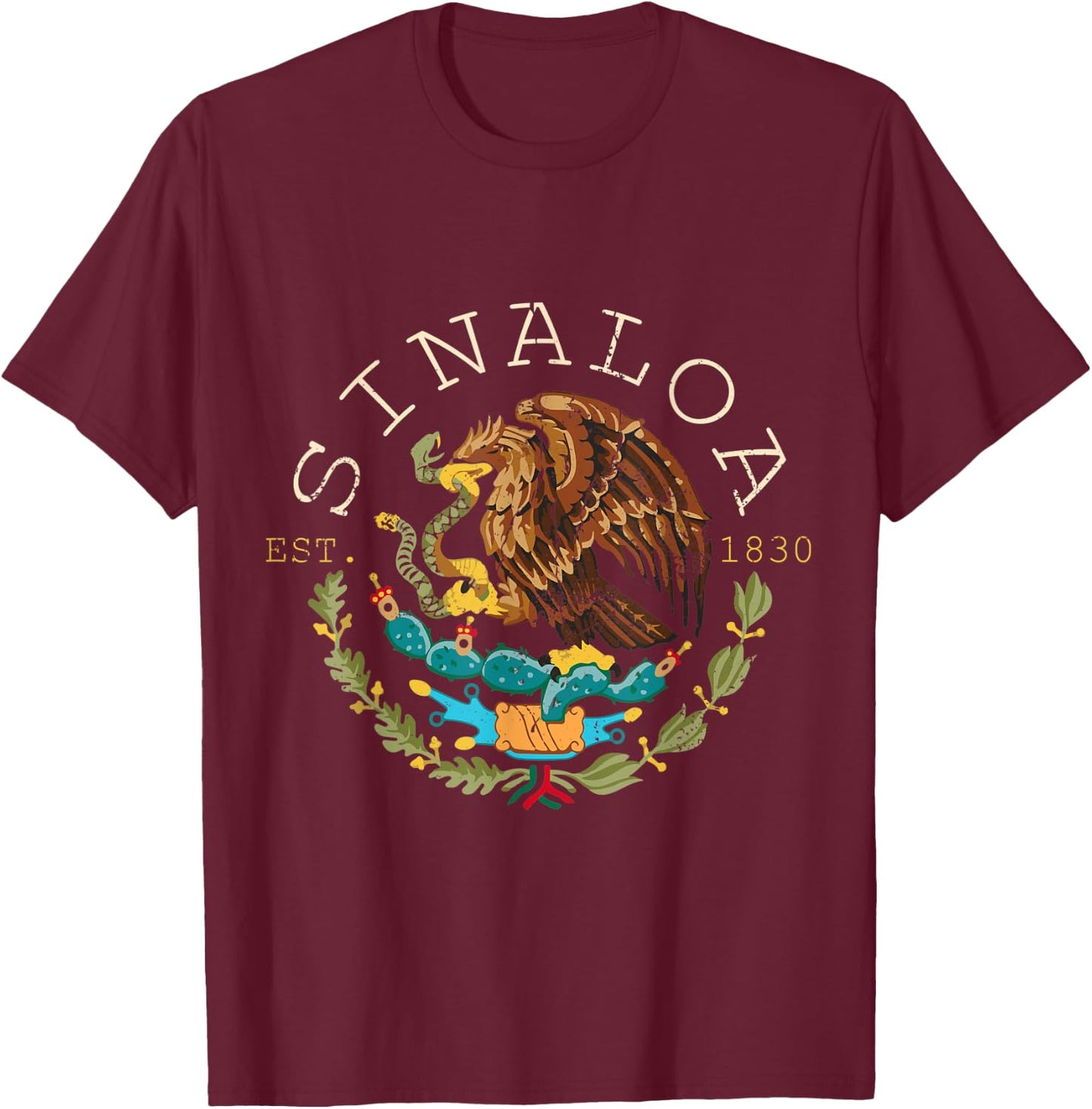 Sinaloa Mexico Mexican Souvenir T-Shirt - T-Shirt | Maroon