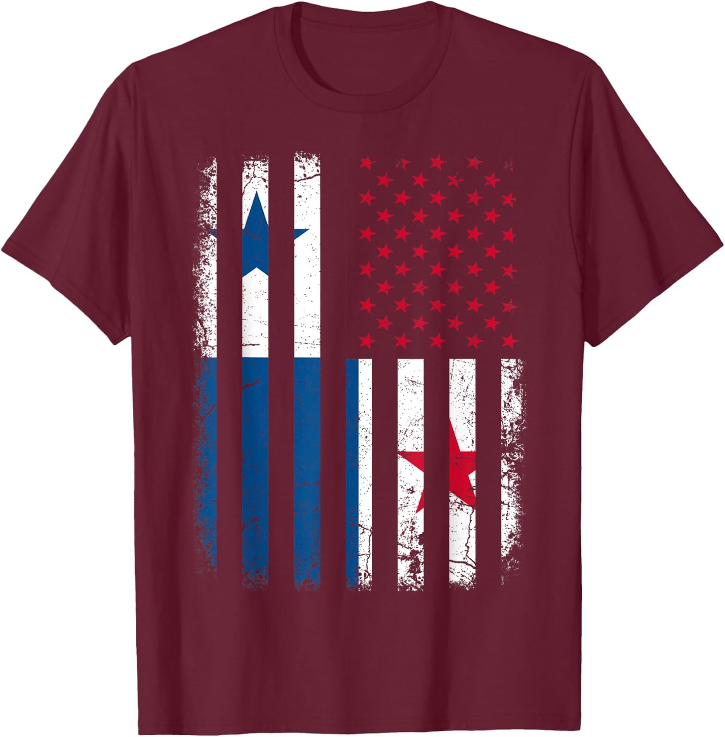 Panamanian American Flag Panamanian Roots Panama America T-Shirt - T-Shirt | Maroon