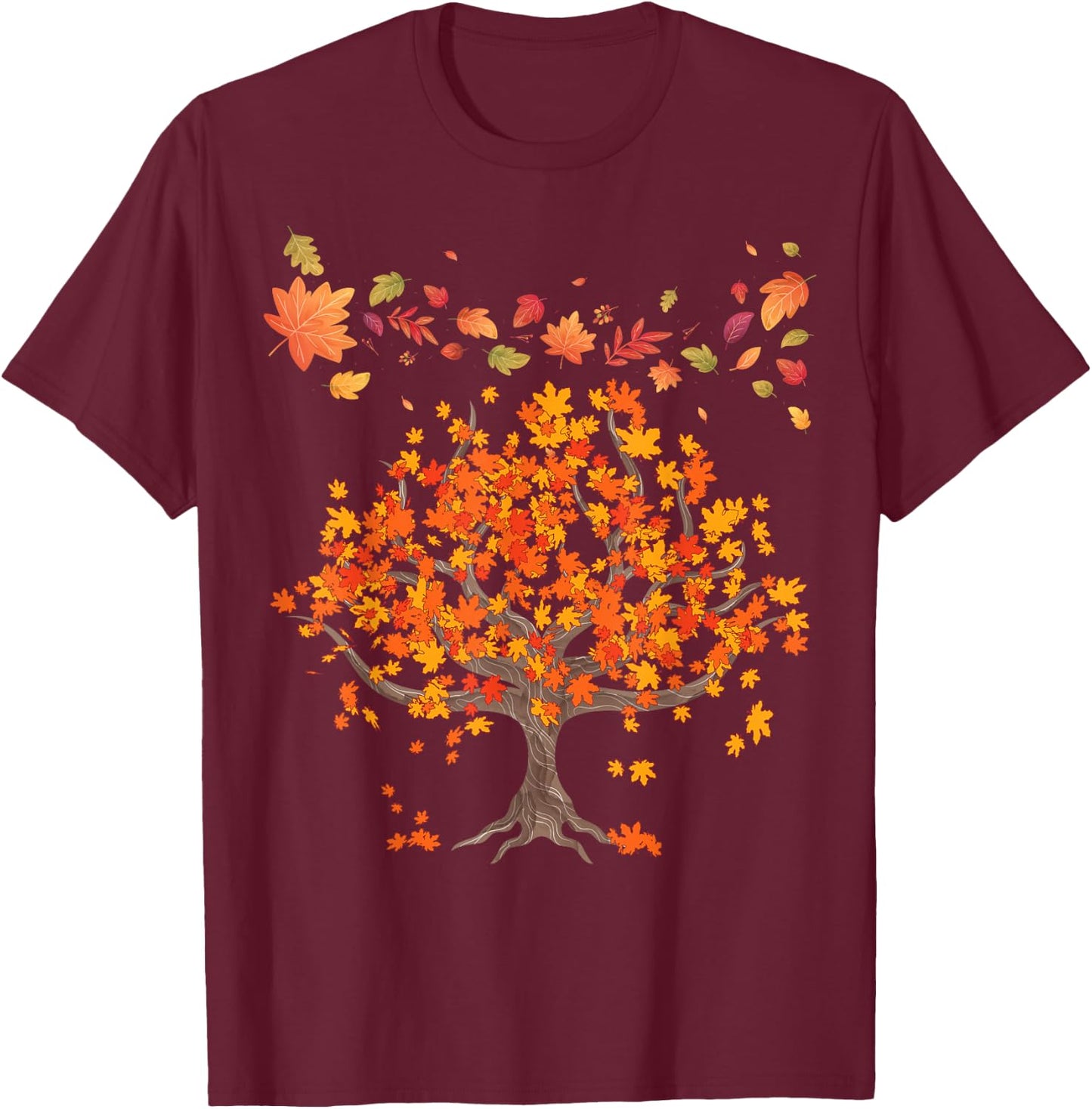 Autumn Lovers Colourful Leaves Natural Autumn T-Shirt - T-Shirt | Maroon