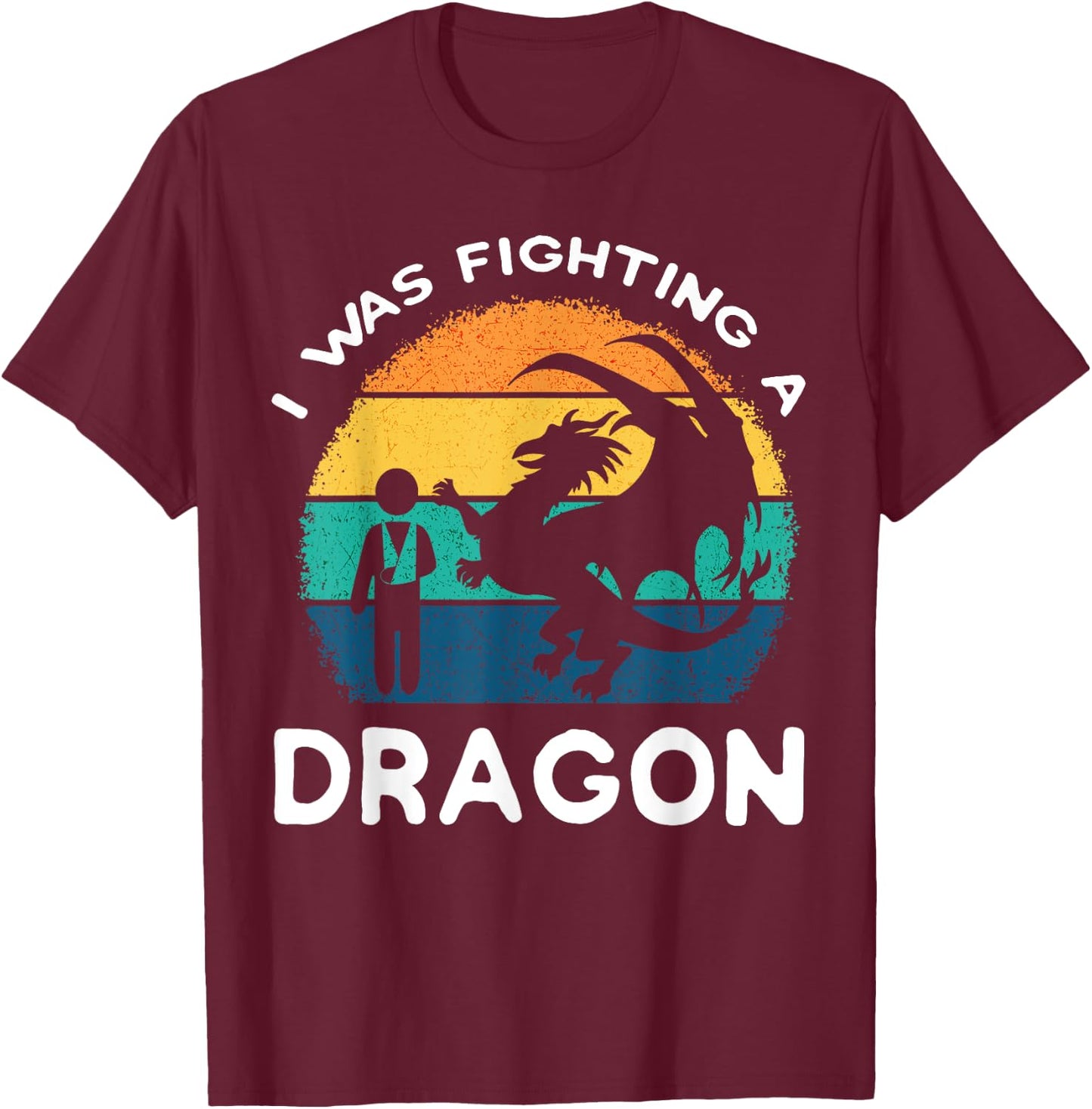 Broken Arm Dragon Shoulder Injury Surgery Recovery Accident T-Shirt - T-Shirt | Maroon